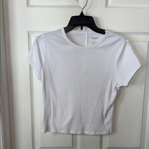 Arizona Jean Company Classic White Ribbed Tee (Cropped)